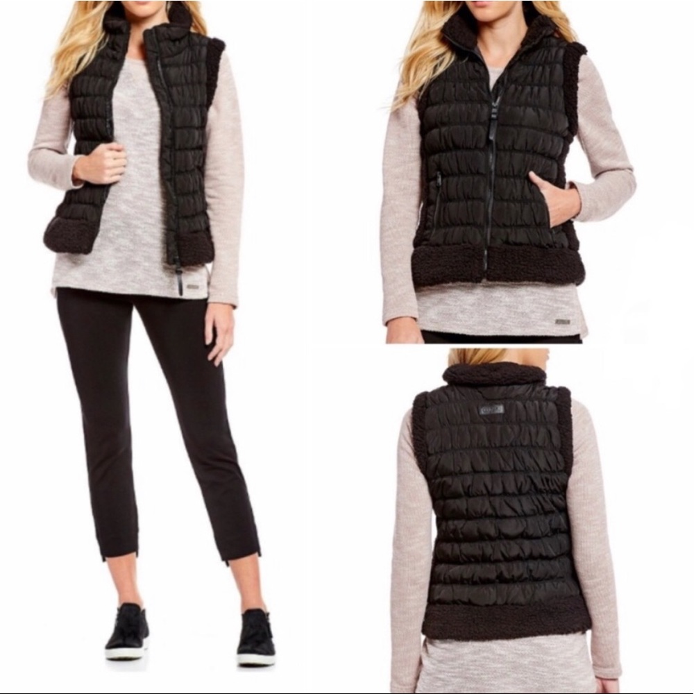 Performance Sherpa Solid Full Zip Puffer Vest - image 2